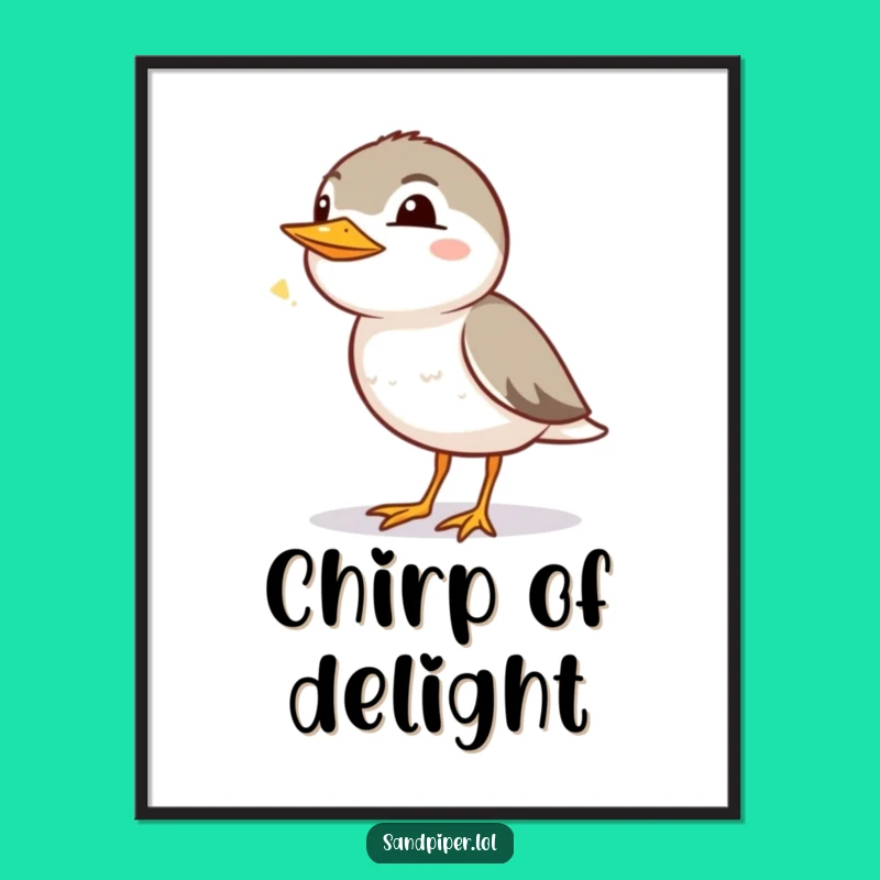 Funny Sandpiper Chirp Digital Art: Instant Download for Cheerful Decor