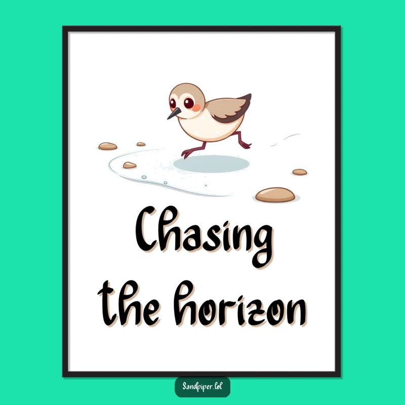 Funny Sandpiper Digital Art - Instant Playful Beach Decor