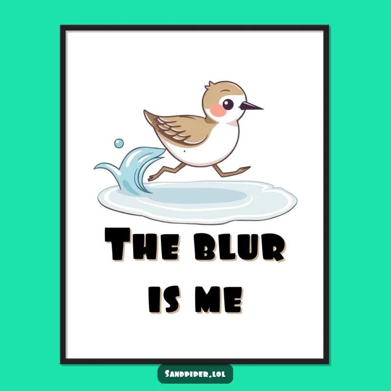 Funny Sandpiper Runner Digital Art: Coastal Beauty for Your Walls, a Stunning Funny Gift!