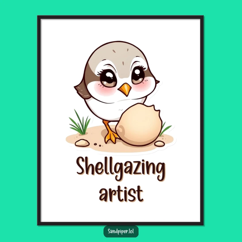 Funny Sandpiper Shell Digital Art - Instant Coastal Curiosity!