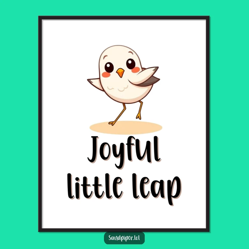Funny Sandpiper Joyful Art: Birdy Hop Digital Print Gift