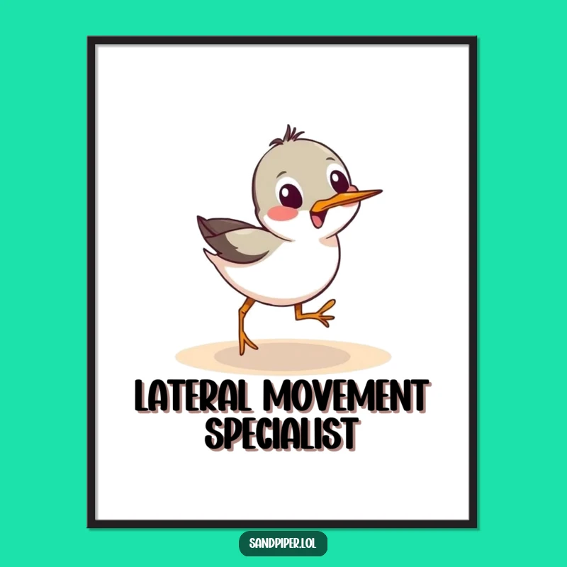 Funny Sandpiper Scurry Digital Art: Bird Print, Perfect Funny Gift for Decor