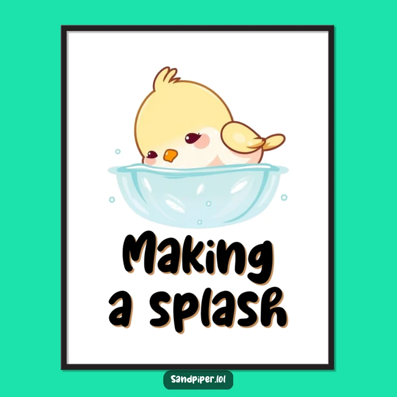 Funny Splash Bird Art Print: Instant Playful Vibes with This Underwater Design