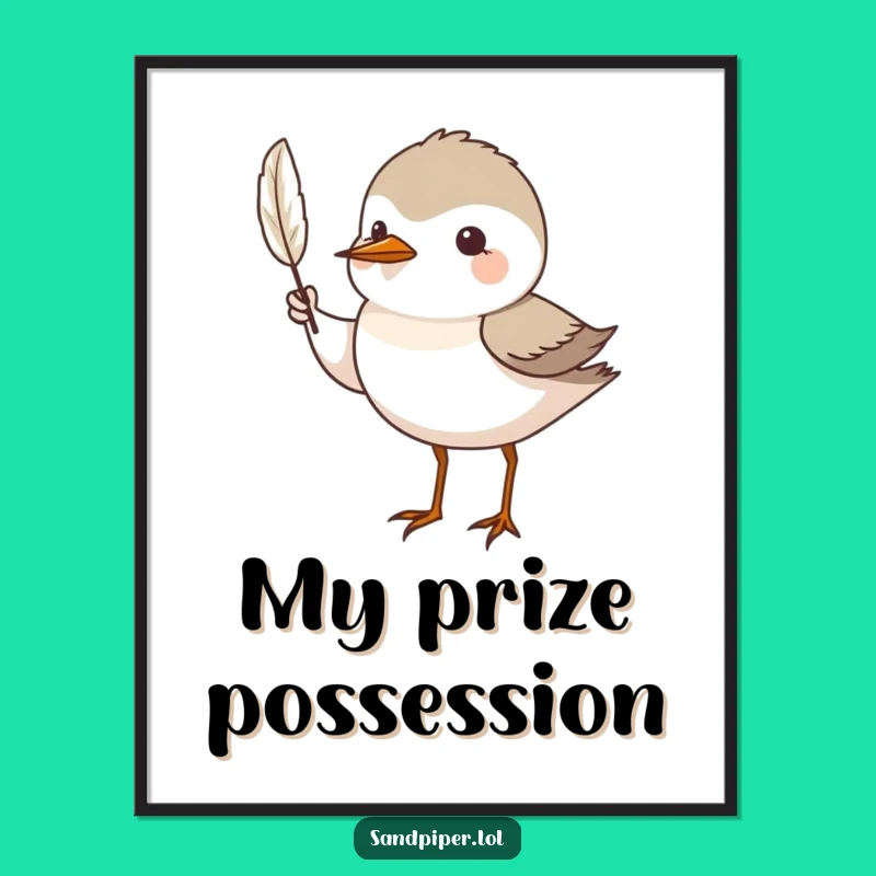 Funny Feather Display Digital Art: Sandpiper Print, Perfect Funny Gift for Decor