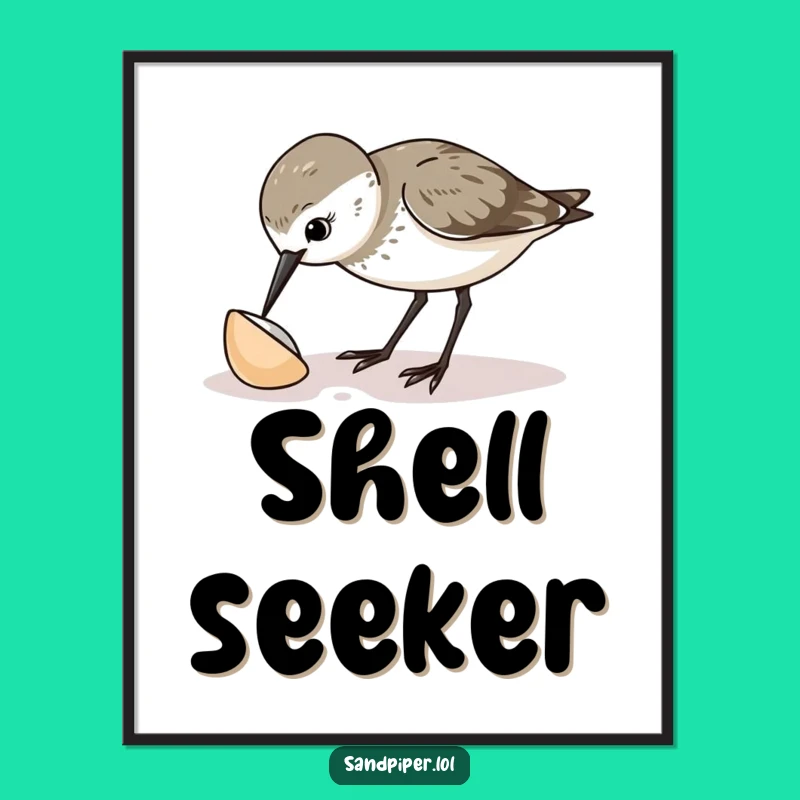 Funny Sandpiper Curiosity Digital Art - Instant Bird Download