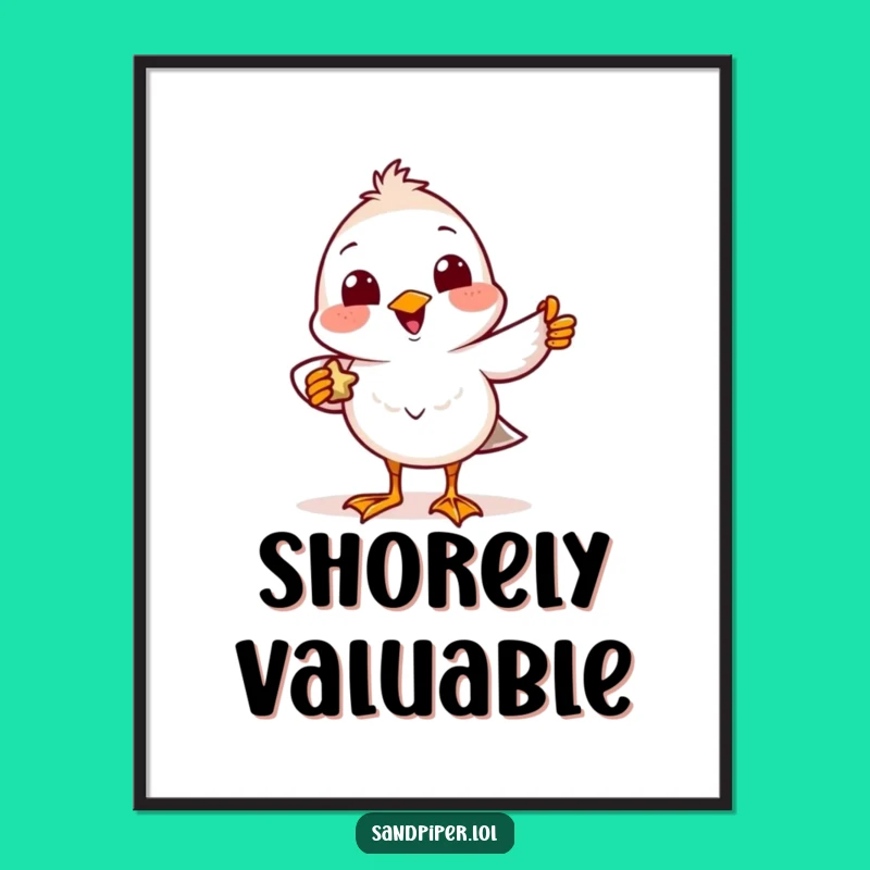 Funny Sandpiper Digital Art - Instant Joyful Decor, Perfect Funny Gift