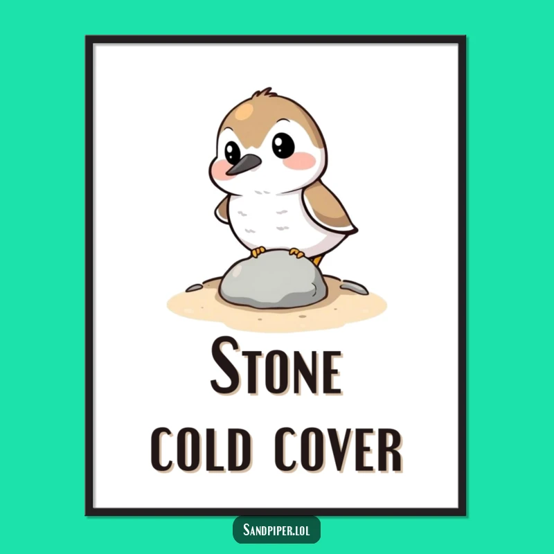 Funny Hiding Sandpiper Digital Art: Relatable Humor, Stealth Art, Perfect Funny Gift