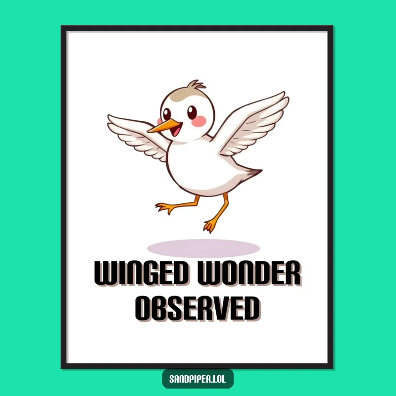 Funny Sandpiper Digital Print: Cheerful Bird Art Gift