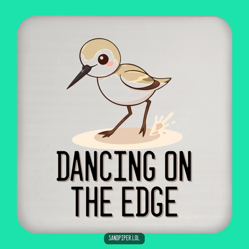 Funny Sandpiper Zigzag Drink Coasters: Protect Surfaces with Avian Wit