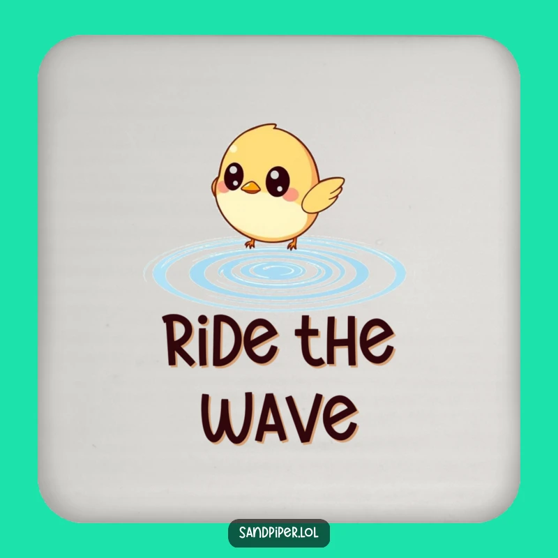 Funny Bird Ripple Chase Coaster - Protect Surfaces with Wide-Eyed Avian Charm