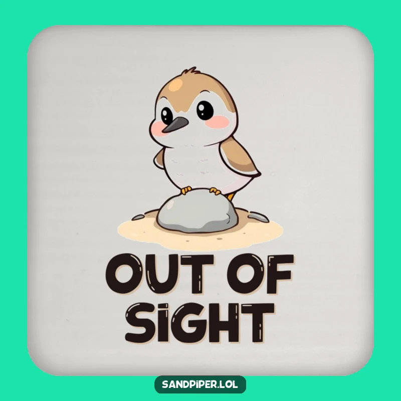 Funny Hiding Sandpiper Coaster: Sip Discreetly, Perfect Funny Gift