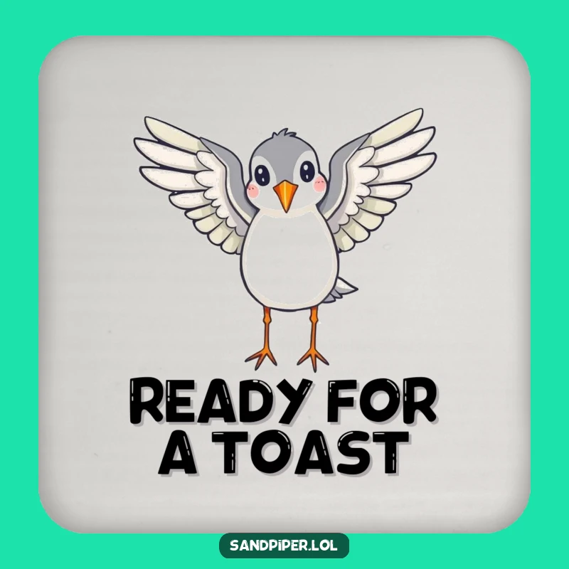 Funny Sandpiper Coaster: Ready to Fly Accessory, Perfect Humorous Gift