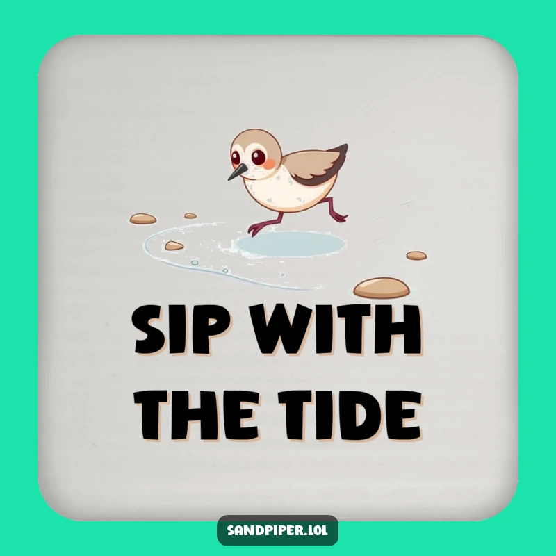 Funny Sandpiper Coasters - Playful Tide Chase Protection for Tables
