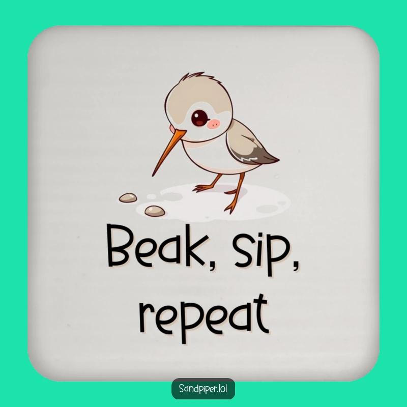 Funny Sandpiper Coasters (Set of 4): Digging Decor, Nature Theme Funny Gifts