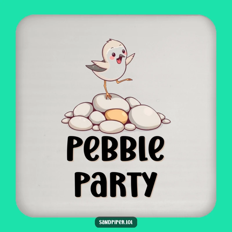 Funny Sandpiper Pebble Hopper Coaster Set - Lively Bird Table Protection