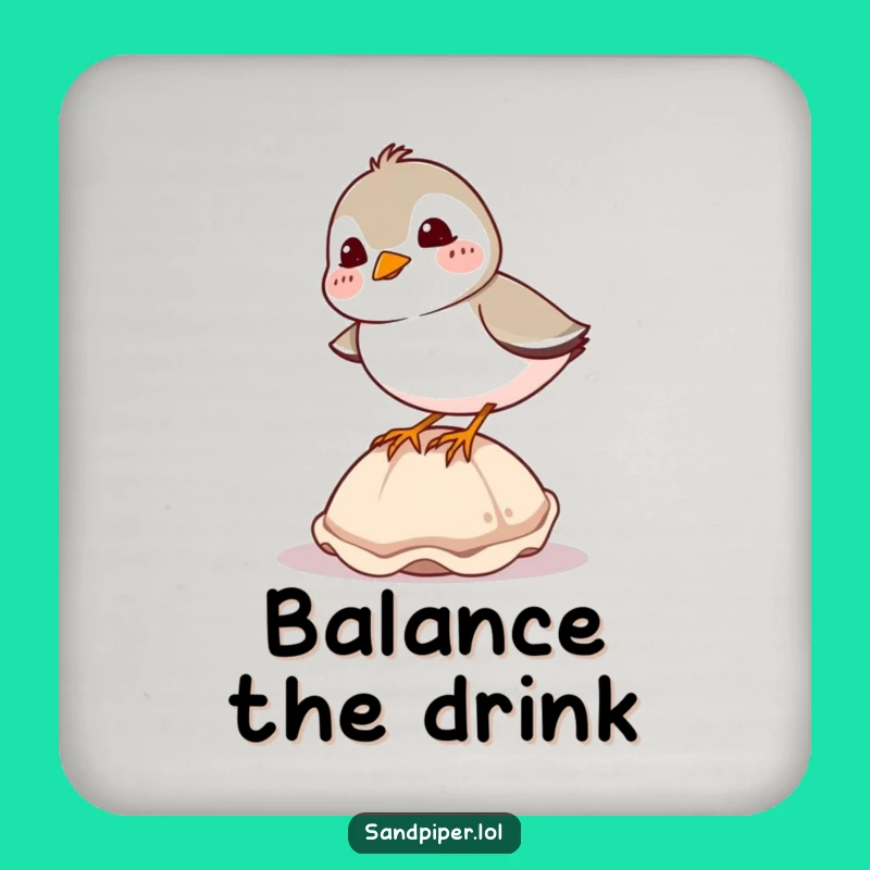 Funny Sandpiper Shell Balance Coaster Set - Humorous Protection for Surfaces