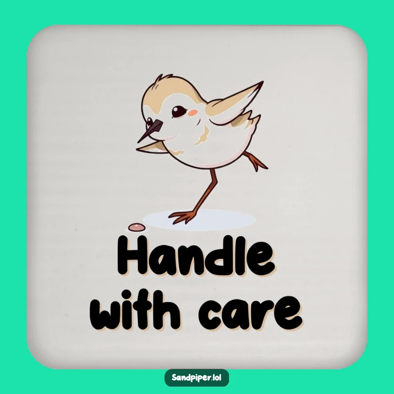 Funny Sandpiper Tripping Coaster: Clumsy Bird Protector, Hilarious Table Saver