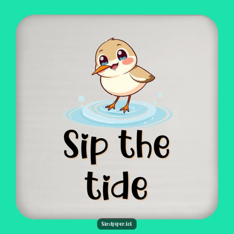 Funny Sandpiper Wave Dip Coaster Set - Humorous Protection for Your Surfaces