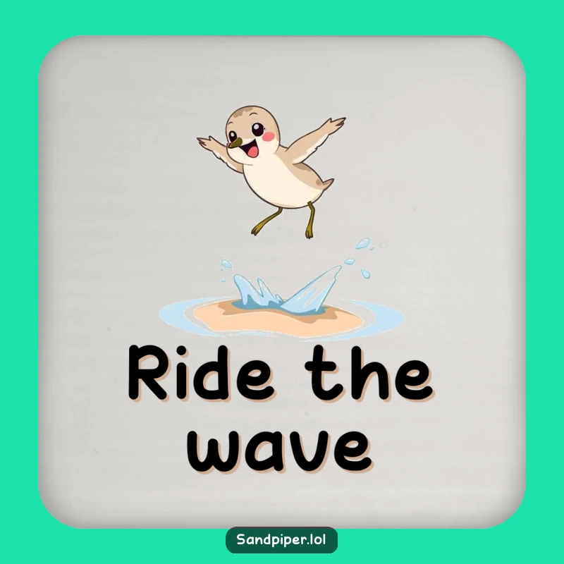 Funny Sandpiper Wave Leap Coaster - Joyful Bird Drink Protector, Gift