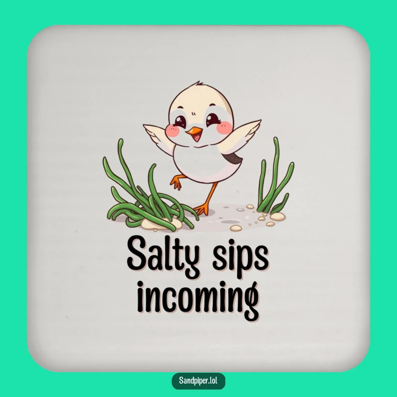Funny Sandpiper Coaster: Mischievous Beach Drink Accessory Gift