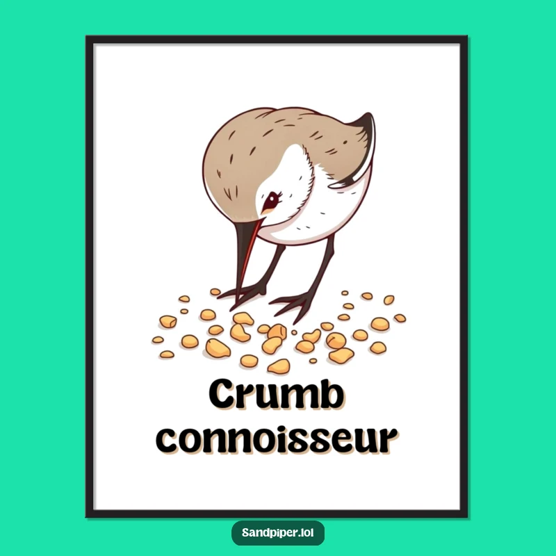 Funny Sandpiper Pecking Poster - Hilarious Bird Art for Coastal Homes