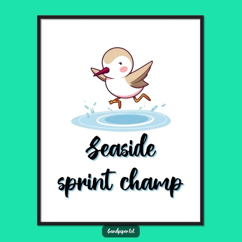 Funny Sandpiper Art Print: Hilarious Coastal Decor for Bird Enthusiasts
