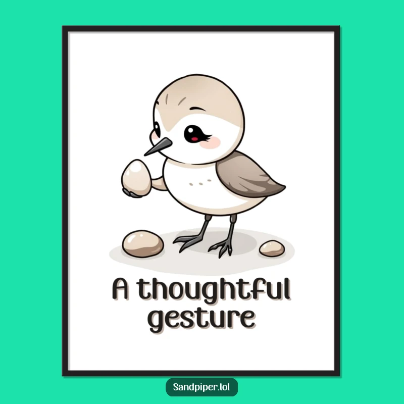 Funny Sandpiper Pebble Poster: Adorn Walls with Gentle Bird Humor