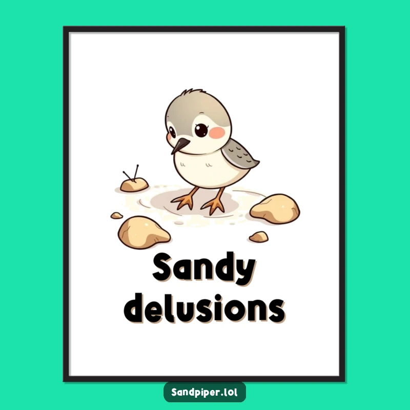 Funny Sandpiper Digging Poster - Quirky Wall Art Gift