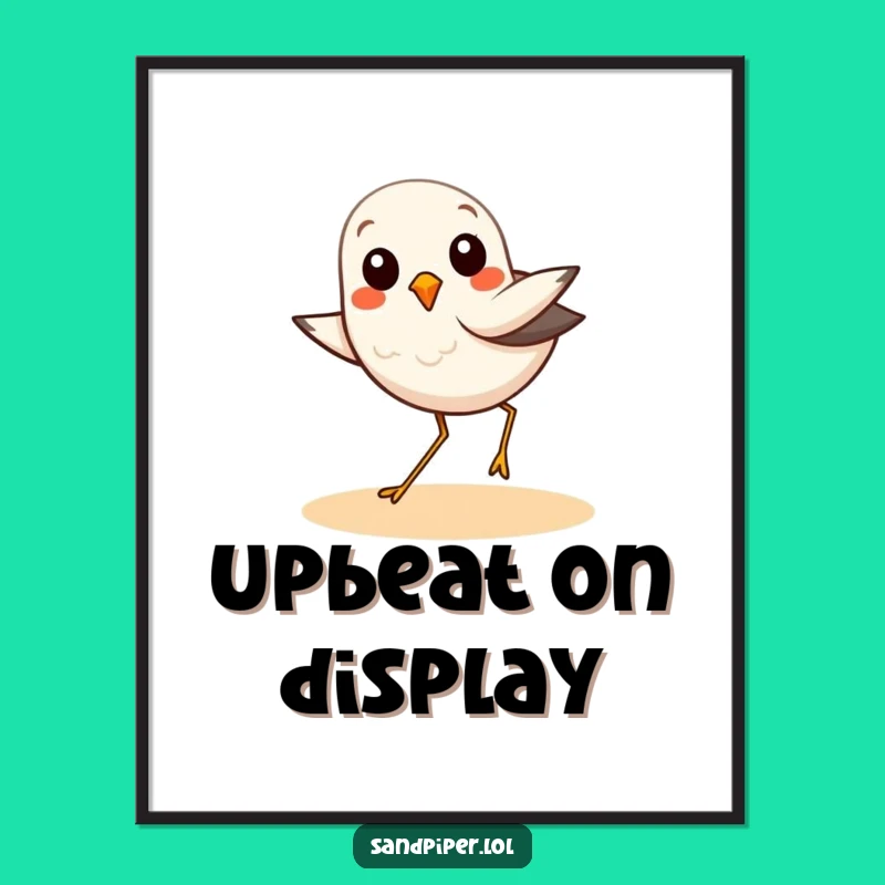 Funny Sandpiper Joyful Hop Poster: Birdy Dance Art Print Gift