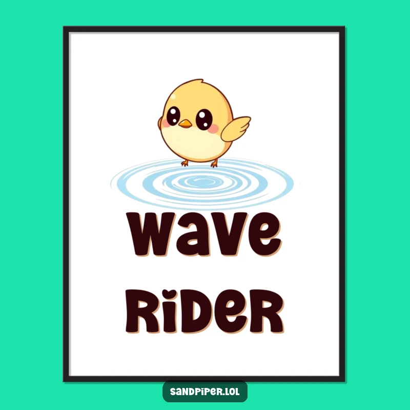 Funny Bird Ripple Chase Poster - Add Wide-Eyed Whimsy to Your Walls