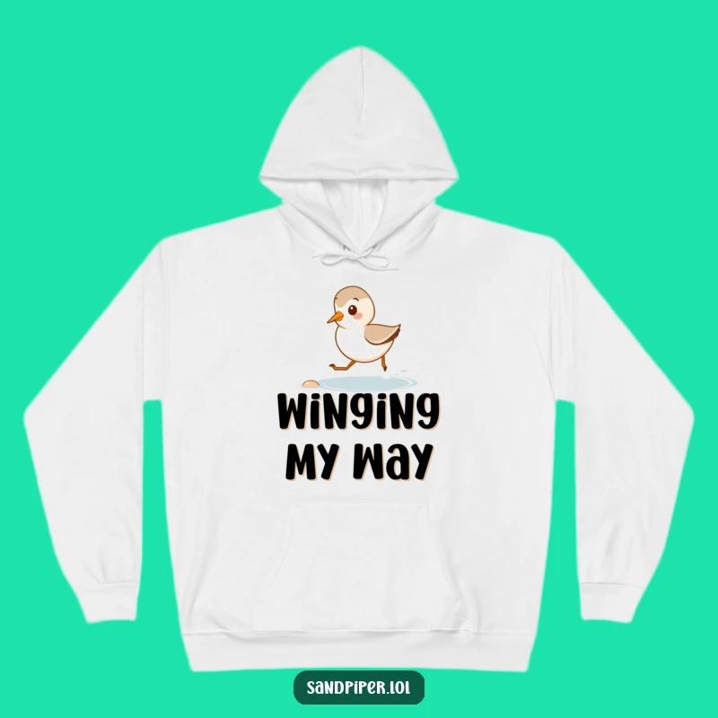 Cozy Funny Beach Hoodie: Sandpiper Running - Warm Coastal Comfort Gift