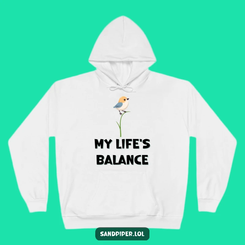 Cozy Funny Bird Grass Balancer Hoodie - Stay Warm While Embracing the Wobble