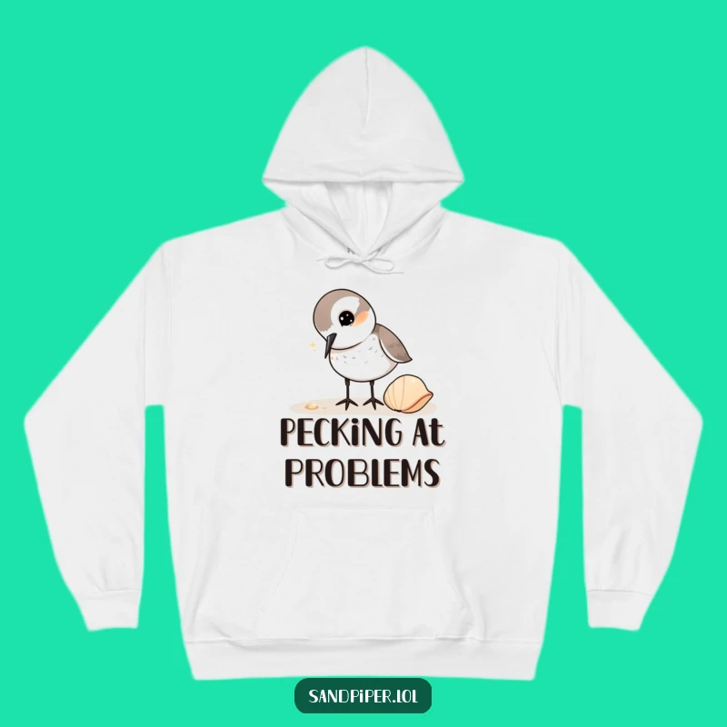 Funny Sandpiper Hoodie: Curious Bird Peeking, Cozy Gift for Nature Enthusiasts