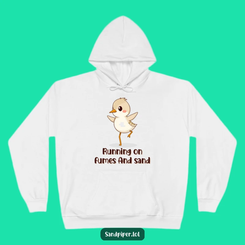 Funny Sandpiper Hopping Hoodie - Cozy Bird Striding with Purpose, Funny Gift!