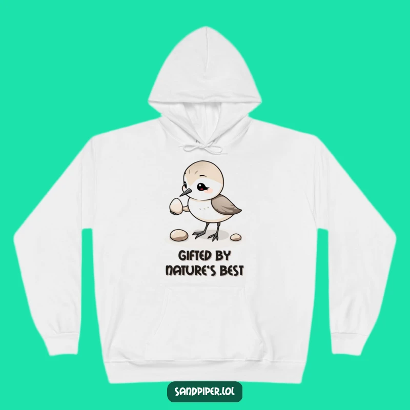 Cozy Funny Sandpiper Pebble Hoodie: Warmth with a Heartfelt Bird Gesture