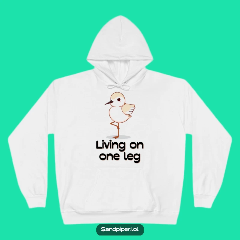 Funny Sandpiper Hoodie: Balanced Bird Pose, Cozy Gift for Relaxation