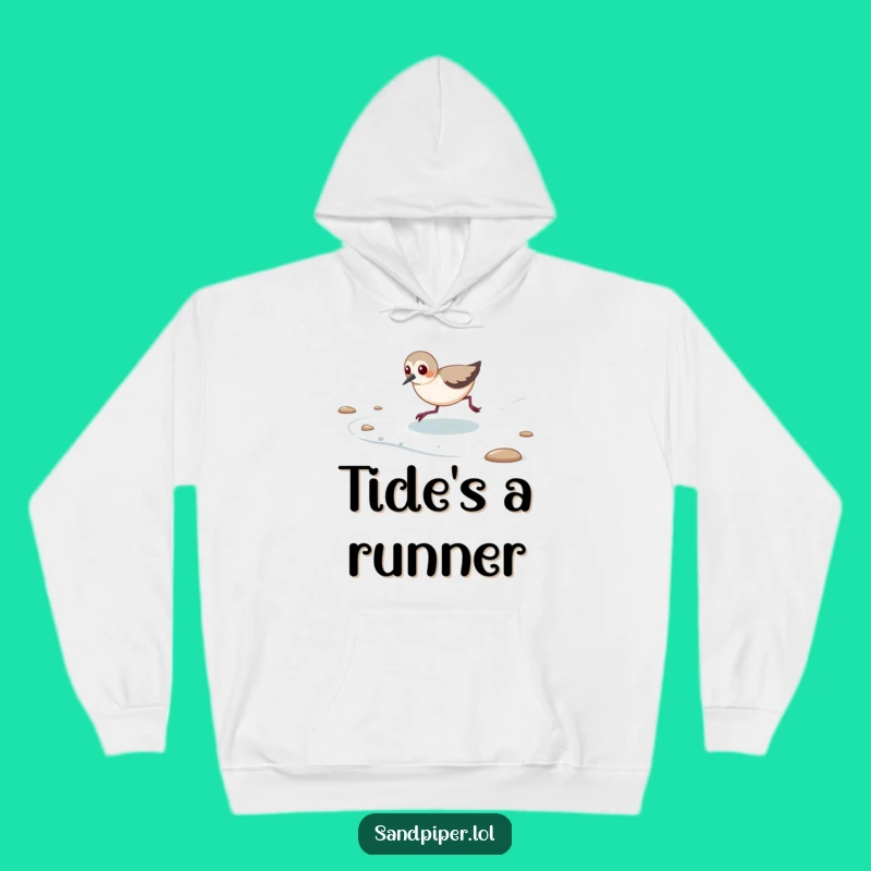 Funny Sandpiper Hoodie - Cozy Beach Chase Design for Comfort
