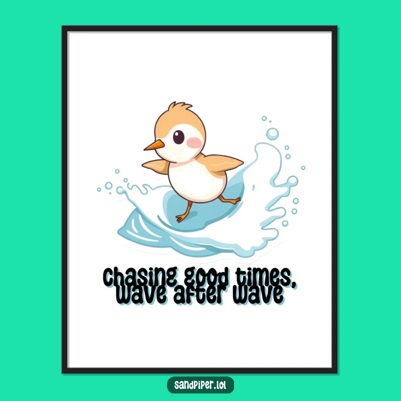 Funny Free Printable Wall Art: Sandpiper Wave Chase Joyful Downloadable Decor