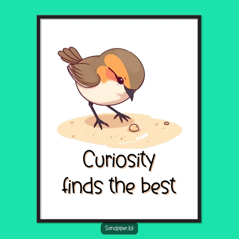 Funny Free Printable Wall Art: Curious Bird Sandy Ground Decor