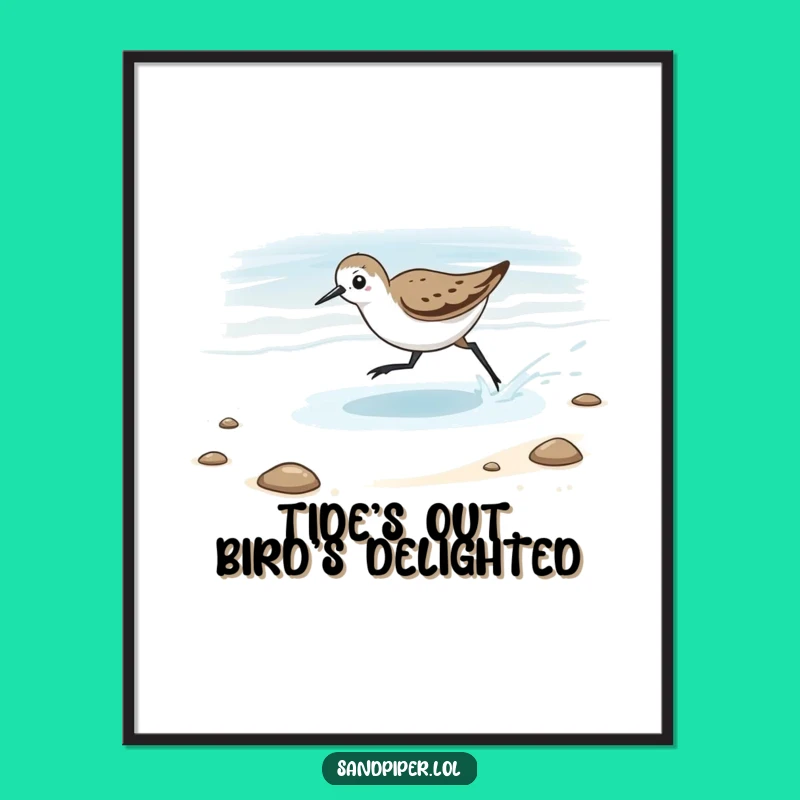 Free Printable Sandpiper Tide Chase Art: Coastal Downloadable Decor
