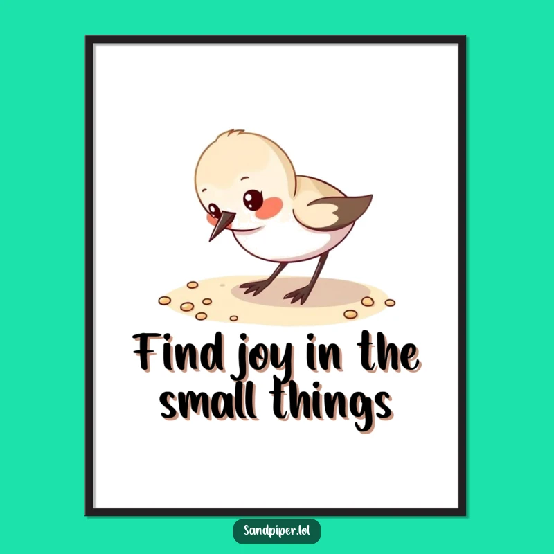 Free Printable Wall Art: Excited Sandpiper Pecking, Whimsical Downloadable Decor!