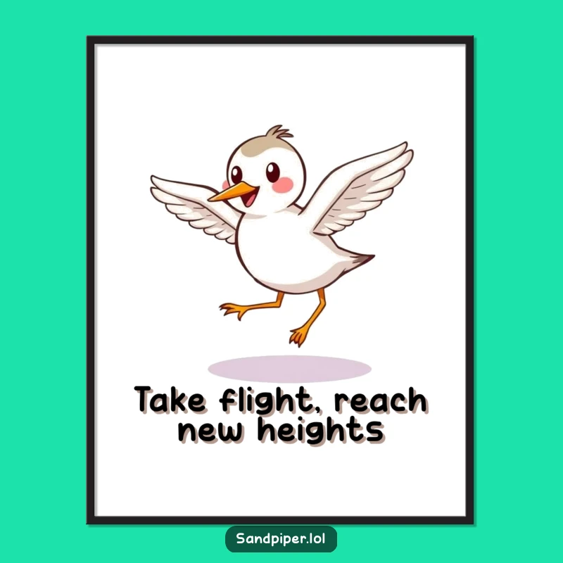 Free Printable Wall Art: Happy Sandpiper, Graceful Hop Humorous Decor