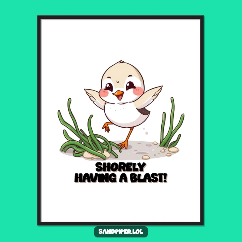 Free Printable Wall Art: Mischievous Sandpiper, Winking Humorous Decor