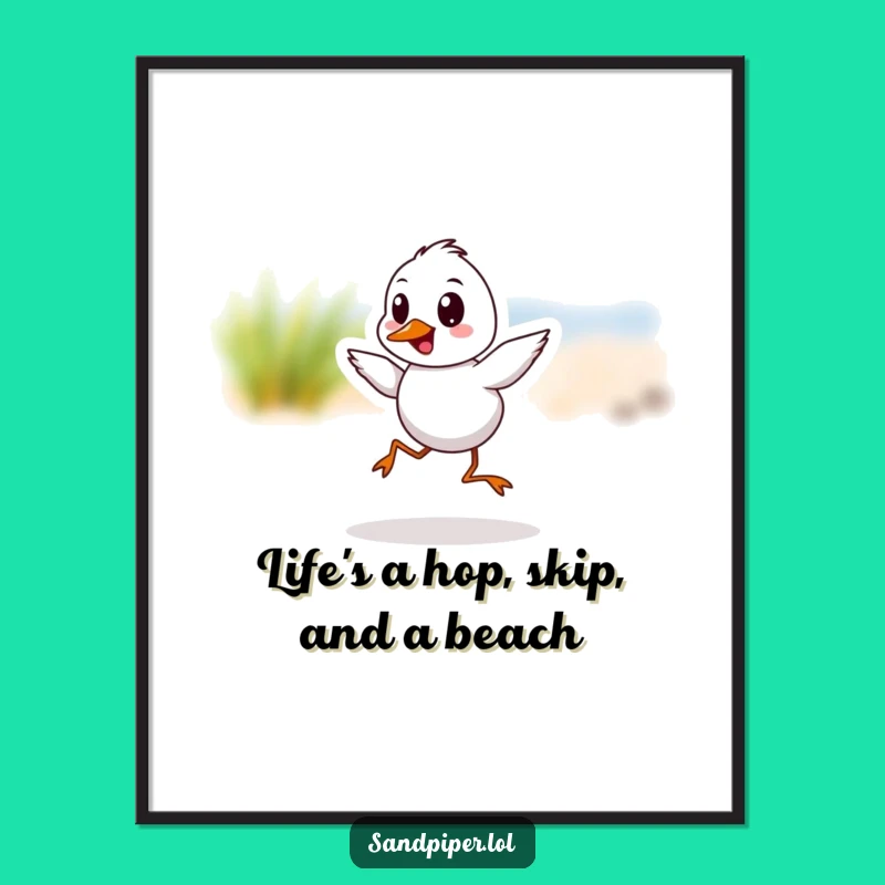 Funny Free Printable Wall Art: Hopping Sandpiper Decor, Whimsical Downloadable Bird Art for Your Home