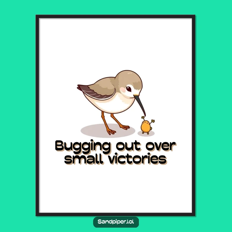 Funny Free Printable Wall Art: Sandpiper Bug Hunt Quirky Art