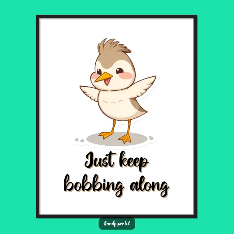 Funny Free Printable Sandpiper Art - Joyful Bird Downloadable Wall Decor for Smiles