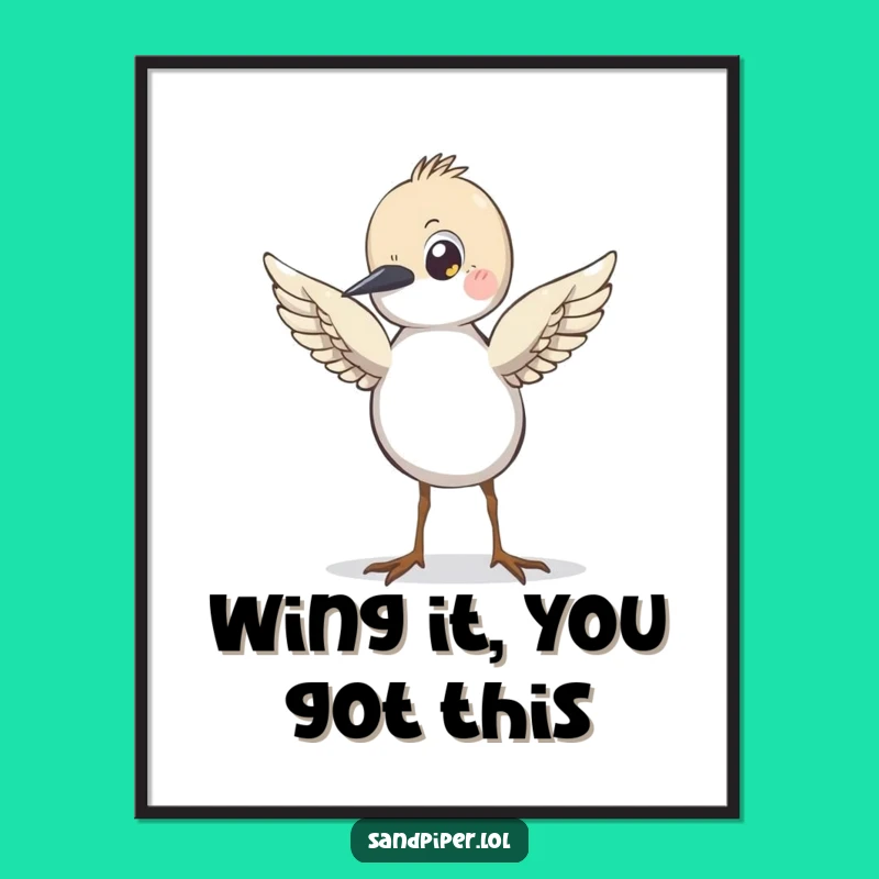 Funny Free Printable Wall Art: Sandpiper Ready to Fly - Hopeful Downloadable Decor