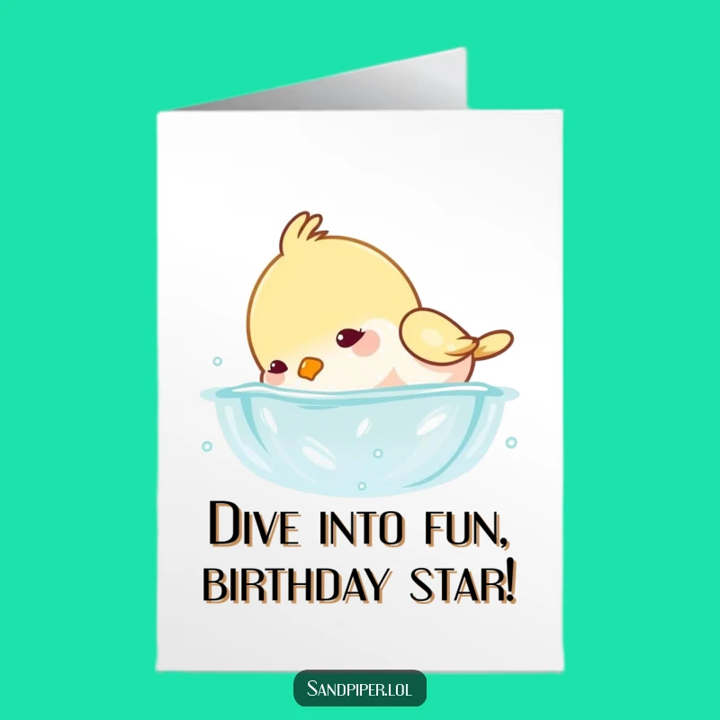 Free Printable Bird Birthday Card - Playful Splashy Fun Downloadable Gift