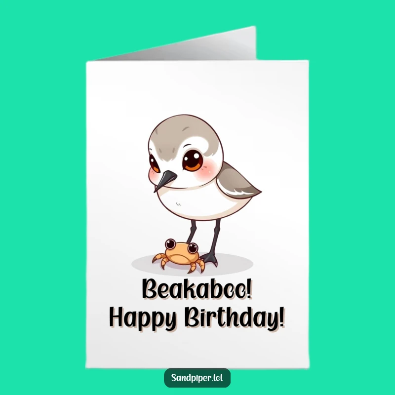 Free Printable Sandpiper Birthday Card - Curious Bird Art for a Hilarious Downloadable Gift