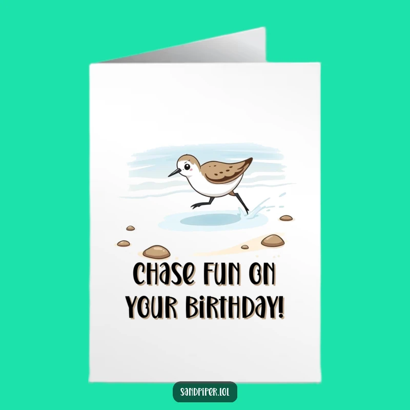 Free Printable Sandpiper Tide Card: Playful Birthday Downloadable Fun
